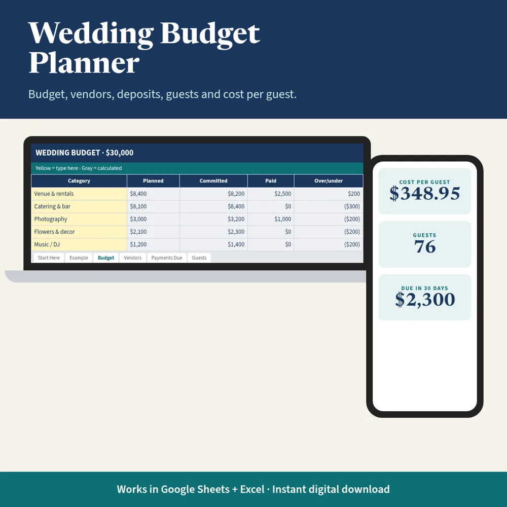 Wedding Budget Planner mockup